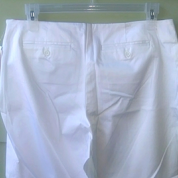 Bandolino Women's White Pants 10P Wide Leg 2 Back Pockets NWT - Picture 4 of 7